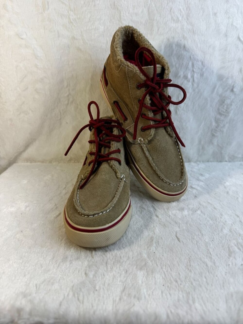 Womens Sperry Top-Sider Betty Fleece Boots Suede Moccasin Chukka Boat Shoe